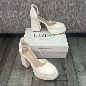 Dream Pairs White Platform Heels